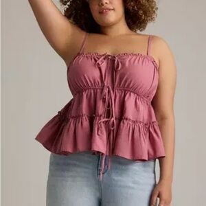 Torrid Festi Pink Ruffled Women's Top Size 3x NWT